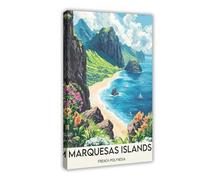 Marquesas Islands Poster Canvas Poster Wall Art Decor Print Picture Paintings for Living Room Bedroom Decoration 24x36inch(60x90cm)