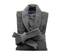 Marquess All-Cotton Bathrobe Thick Plush Cloth Housecoat Terry Toweling, Sweat Steaming Clothes Comfortable & Warm, Charcoal, Medium