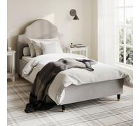 marquette fabric single bed in light grey