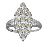 Marquis Navette Finger Ring Genuine 925 Sterling Silver Cubic Zirconia Crystals Love Faith Hope Emotion Symbol Motif Style Object Extravagant New Good Beautiful Fashionable White Clear Transparent