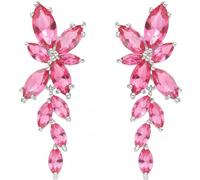 Marquise Cubic Zirconia Bridal Drop Earrings Elegant Crystal Wedding Jewelry for Brides and Bridesmaids (Rose Red)