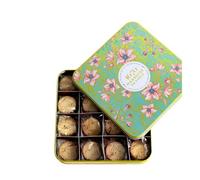 Marquise de Sablé | Metal Biscuits 400 g with Assorted Butter Sables | Classics, Chocolate, Salted Caramel and Apricot | Floral Decorative Tin | Selection 18 Carati