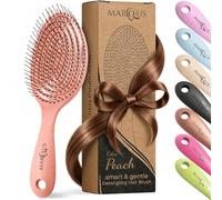 marQus Detangling Hair Brush for Women and Men - With Ultra-Soft, Flexible Bristles and Body - Glides Through Tangles with Ease - Suitable for All Hairtypes - Wet or Dry, Peach