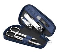 Marqus Manicure Set for Women and Men - 5-Pieces Grooming Kit - File and Tweezers from Solingen - Fashion Leather Case - Ideal for Travelling, jeans