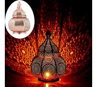 Marrakech Lamp and Lantern in One Metal 30 cm Large Table Lamp Lantern Lamisa Oriental Decoration (Copper)