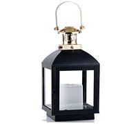 Marrakech Modern Decorative Garden Lantern 28 cm Black Gold | Lanterns Tea Light Holder for Outdoor Eilin Small Modern as Garden Decoration Balcony Decoration
