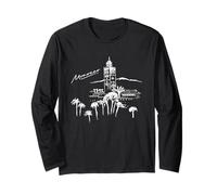 Marrakech Morocco Souvenir Koutoubia Mosque Sketch Long Sleeve T-Shirt