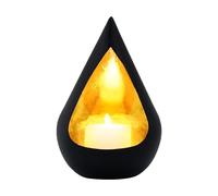 Marrakech Oriental Decorative Aesthetic Tea Light Holder Made of Metal 17 cm Large | Lantern Timur as Garden Living Room Table Decoration | Exquisite Gold Black Lanterns Candle Holder for Tea Lights