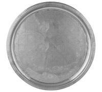 Marrakech Oriental Ramadan Decorative Tray Serving Tray Round Brass 38 cm Candle Tray Nacera Silver as Table Decoration for Kitchen and Living Room Aesthetic Breakfast Tray for Bedroom