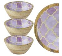 Marrakech Set of 3 Jewellery Bowls Made of Wood and Enamel 15 cm Colourful Handmade Key Bowl Wooden Bowl Kesse -2 as Living Room Aesthetic Decoration Snack Bowl as a Women Gift