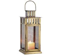Marrakech Vintage Decorative Lantern 35 cm Large Antique Metal Gold Tea Light Holder as Table Decoration Living Room Decoration Candle Holder Lantern Marbo as Balcony Patio & Garden Aesthetic
