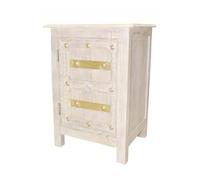 Marrakesch Orient & Mediterran Interior Solid Wood Nightstand Brass 71 cm