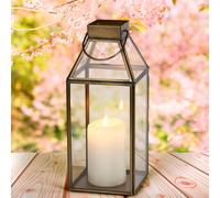 Marrakesch Oriental Windlicht Lantern Tealight Candle Holder Gold Glass 25cm
