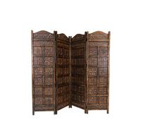 Marrakesch Paravent Deko Figur Wohnaccessoire Holz Braun Oriental 200cm Boho