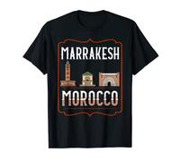 Marrakesh Morocco City Skyline Map Travel T-Shirt