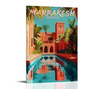 Marrákesh Morocco Vintage Travel Art Poster Art Print Wall Photo Paint Hanging Picture Family Bedroom Decor 12x18inch(30x45cm)