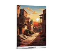 Marrakesh Morocco Vintage Travel Poster Picture Print Wall Art Painting Canvas Artworks Idea Room Aesthetic 16x24inch(40x60cm)