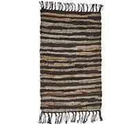 Marrakesh Rug Runner 90 cm Large Bed Rug Doormat Hand-Woven Recycled Brown Leather