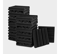Marran 24 Pcs Black Acoustic Foam Panels,Studio Wedge Tiles,Sound Panels Wedges Soundproof Sound Insulation Absorbing,30X30X5cm