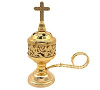 Marran Charcoal Incense Burner, Gold Incense Holder, Charcoal for Incense Burner, Censer, Catholic Incense Burner