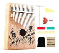 Marran Kalimba 17 Keys Thumb Piano Merry Christmas with Tune Hammer Mbira Gifts for Kids Adult Beginners