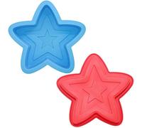 Marran Star-Shaped Baking Molds, Daguan Silicone Cake Molds, Baking Trays for DIY Cake Decoration Tools(Red and Blue,2 Pcs)