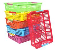 Marran Teacher Tray, Plastic Classroom Paper Organizer, Turn-in Tray Classroom, Classroom Paper Tray, Home Book Basket,6Pcs