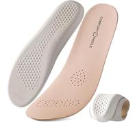 MARRDO No Sock Leather Insoles for Men Women Shoes Thin Dress Work Boot Insoles Shock Absorption Anti Sweat Anti-Odor for Sports Shoes Leather