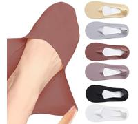 MARRDO Thin No Show Socks Womens, Low Socks Non Slip Flat Boat Cut Thin Lightweight Sock Ice Silk Surface & Cotton Sole, 6 Colors, 5-8 Plus Short