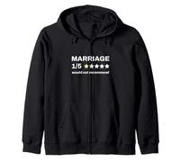 Marriage 1/5 Would Not Recommend Divorce Humor Zip Hoodie