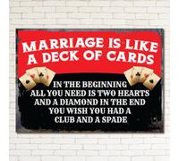 MARRIAGE CARDS Retro Metal Sign Man Cave Bar Pub Plaque Party Vintage Gift