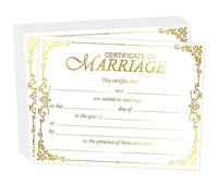 Marriage Certificates with Gold Foil Edges 11 x 8.5 Inch Blank Certificate Paper Wedding Certificates Blank Wedding Certificate for Weddings Ceremony Proposals 24 Pcs (Gold)