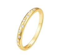 Marriage Ring, The Wedding Band Gold Inlaid Stones with Round Shape Moissanite 14K Yellow Gold Size I 1/2