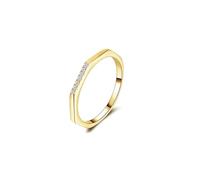 Marriage Ring, Western Rings 9K Yellow Gold Hexagon with Round Moissanite Size S 1/2