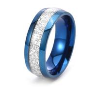 Marriage Rings, Titanium Wedding Band Blue Size N 1/2 8mm Silk Simple Custom Gifts for Wife Mother'S Day Jewelry