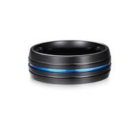 Marriage Rings, Wedding Rings for Her Tungsten Black Size Z Matte Brushed 8mm Polished Groove Lines Custom Gifts for Wife Mother'S Day Jewelry