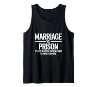 Marriage Vs Prison, Married Couple Engagement Newlywed Tank Top