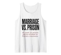 Marriage Vs Prison, Married Couple Engagement Newlyweds Tank Top