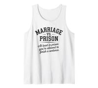 Marriage Vs Prison, Married Couple Newlywed Engagement Tank Top