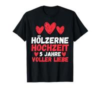 Marriage Wooden Wedding 5 Years Married Wedding Anniversary T-Shirt