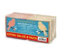 Marriage's Honeyfields Suet Block 8 Pack With 4 Berry & 4 Mealworm for Wild birds