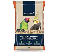Marriages - Lovebird Food, Cockatiel Seed Mix, Parakeet Bird Seed with Oats, Nyjer Seed and Millet, Wholesome, Packed with Fibre and Protein (20kg)