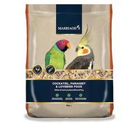 Marriages - Lovebird Food, Cockatiel Seed Mix, Parakeet Bird Seed with Oats, Nyjer Seed and Millet, Wholesome, Packed with Fibre and Protein (3kg)