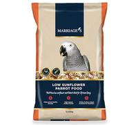 Marriages - Low Sunflower Parrot Food 12.55kg, Parrot Seed with Oats and Peanut Kernels, Wholesome Bird Seed, Bird Food Packed with Fibre and Protein