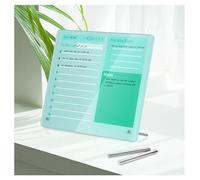 Marribol Desktop Thickened Acrylic Dry Erase Board to do List Planner Board，12"x10"，Tabletop Whiteboard with Stand，Frameless Green Dry Erase White Board，for Office/Home/School