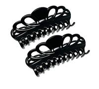 Marrie Extra Large Hair Claw Clips for Women Thick Long Curly Hair Nonslip Jumbo Strong Big Hold Jaws Clip Clamp Grip French Hair Styling Accessories 5.8 Inches Long (Black x 2)