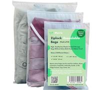 Marrie Frosted Resealable Bags Ziplock Seal Plastic Bag for Clothes Garments Travel Space Saver Luggage Organiser Waterproof Without Hole Pouch School Trips Home Hospital Storage 12 Bags (XL | L | M)
