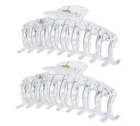 Marrie Large Hair Claw Clips for Thick Hair Nonslip Jumbo Hair Clamp Strong Big Hold Jaws Hair Styling Accessories for Women Girls Size 4.3 Inches (Clear)