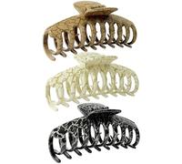Marrie Large Hair Claw Clips for Thick Hair Nonslip Jumbo Hair Clamp Strong Big Hold Jaws Hair Styling Accessories for Women Girls Size 4.3 Inches (Black/Choc/Offwhite)
