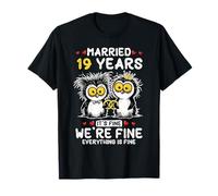 Married 19 Years We're Fine Penguin Couple T-Shirt